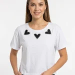 T-shirt με Καρδιά Λευκό