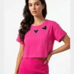 T-shirt με Καρδιά Ροζ