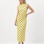 Πουά Μidi Dress Κίτρινο